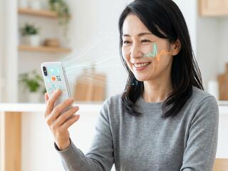 rPPG技術による非接触バイタル測定のイメージ